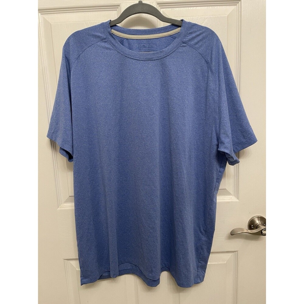 Peter Millar Mens Performance Shirt Size 2XL Blue Short Sleeve